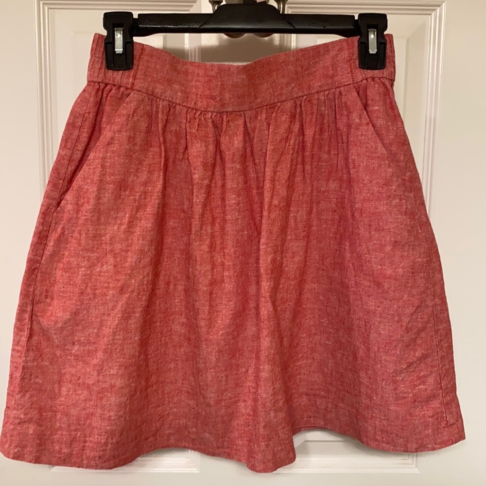 Loft Red Linen Skirt (XS)